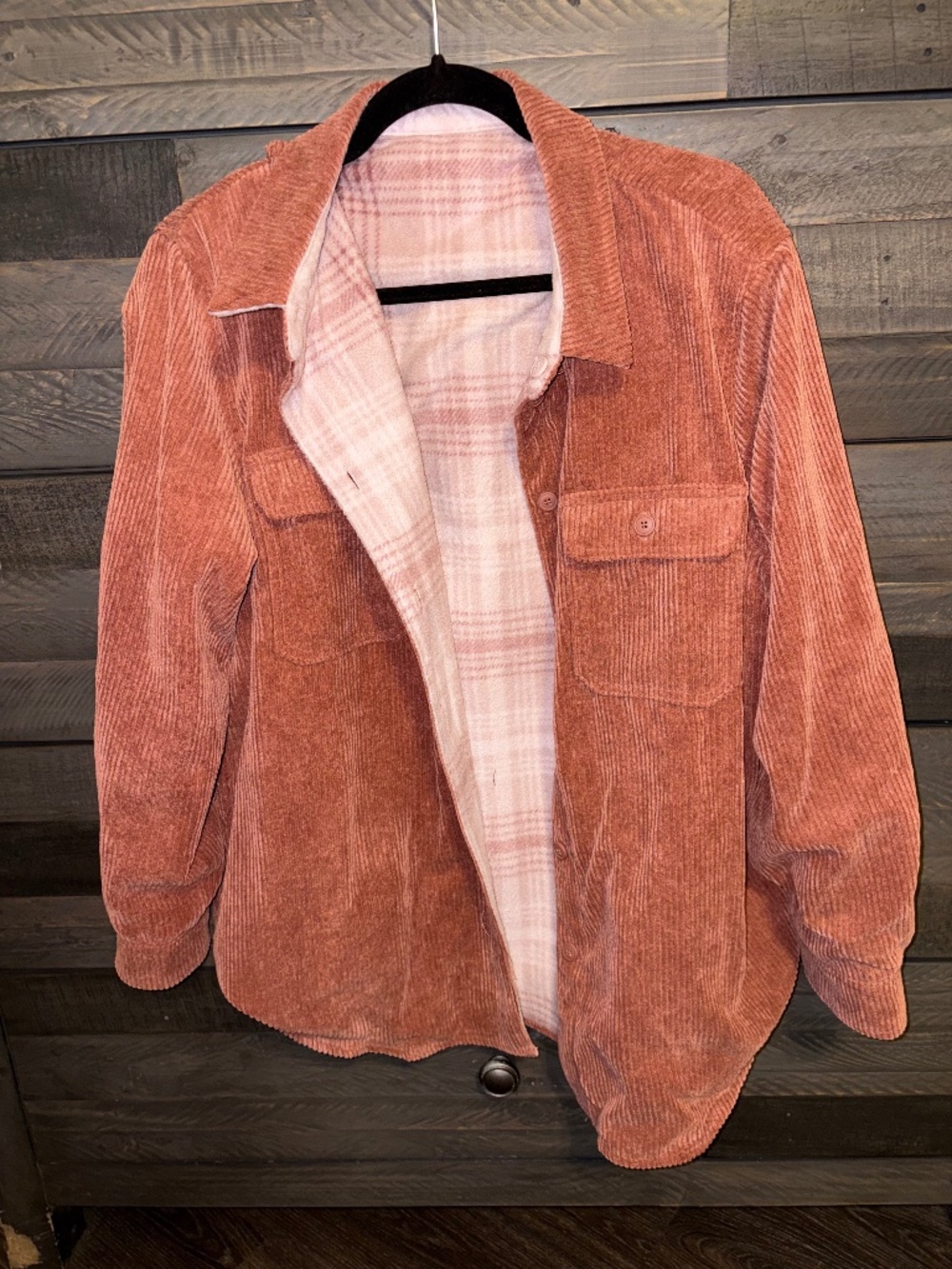 Reversible Corduroy/Fleece Shacket